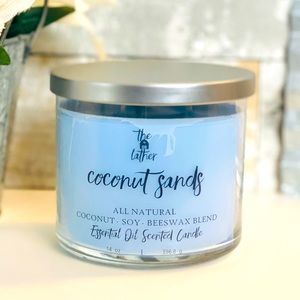 Coconut Sands E-Oil Scented Beeswax Blend Candle
